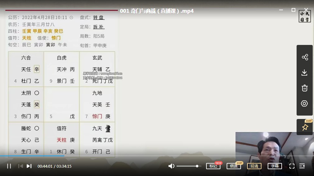 罗江普奇门商战直播课程视频3集 百度云下载！(图2)